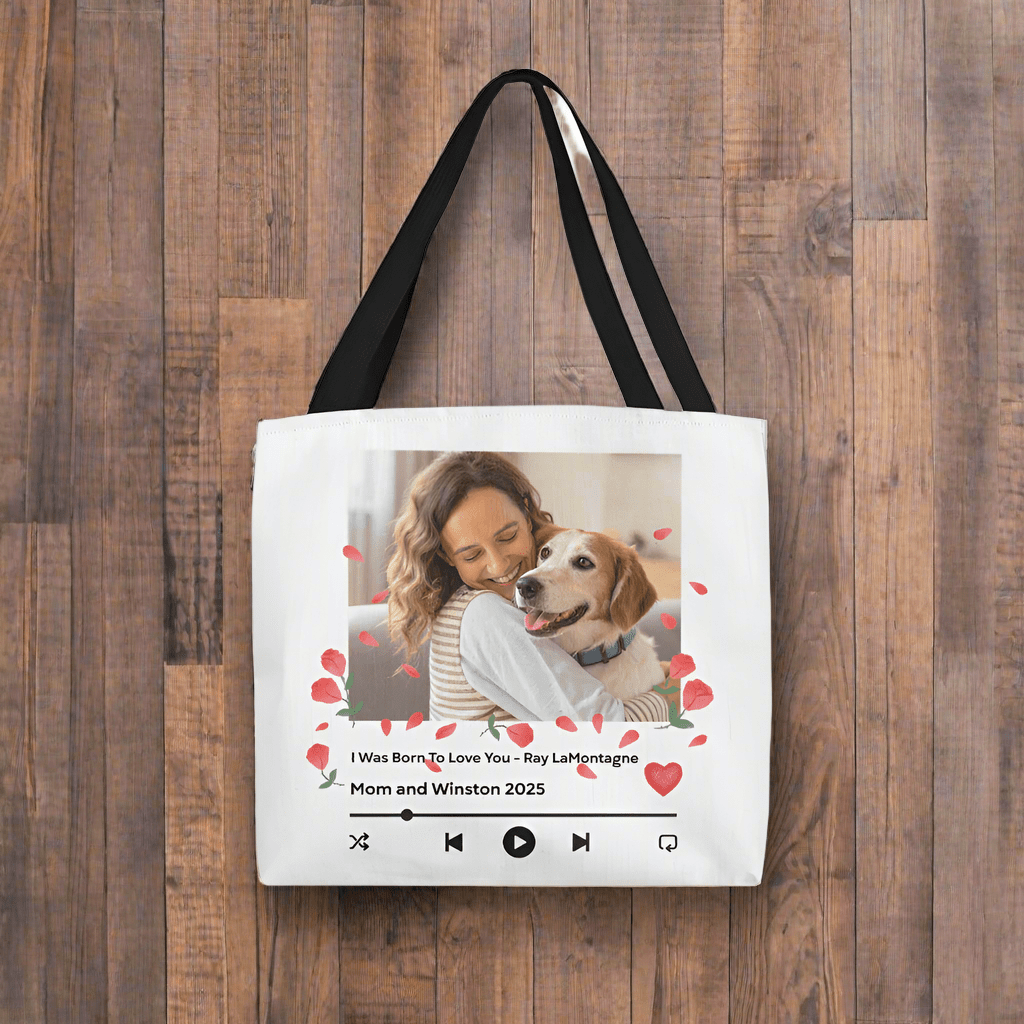 Music Lovers Tote: Featuring Your Favorite Song & Pet Photo_Doggo Mojo_Tote Bags_5