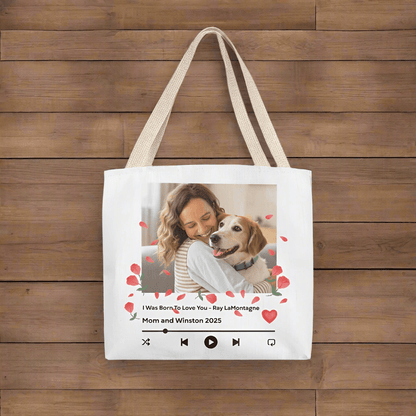 Music Lovers Tote: Featuring Your Favorite Song & Pet Photo_Doggo Mojo_Tote Bags_6