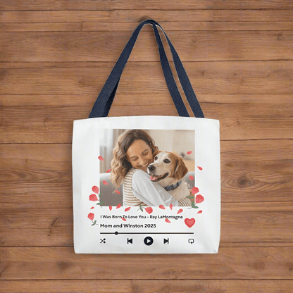 Music Lovers Tote: Featuring Your Favorite Song & Pet Photo_Doggo Mojo_Tote Bags_7