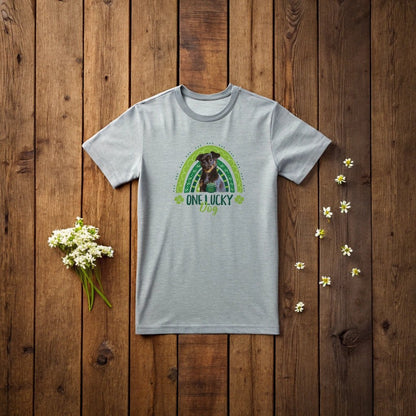 One Lucky Dog" St. Patrick's Day T-Shirt with Photo Upload_Doggo Mojo_T-shirts_5