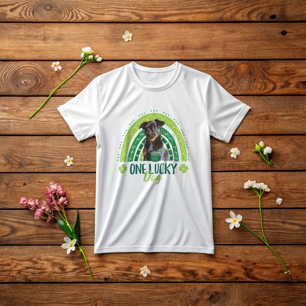 One Lucky Dog" St. Patrick's Day T-Shirt with Photo Upload_Doggo Mojo_T-shirts_6