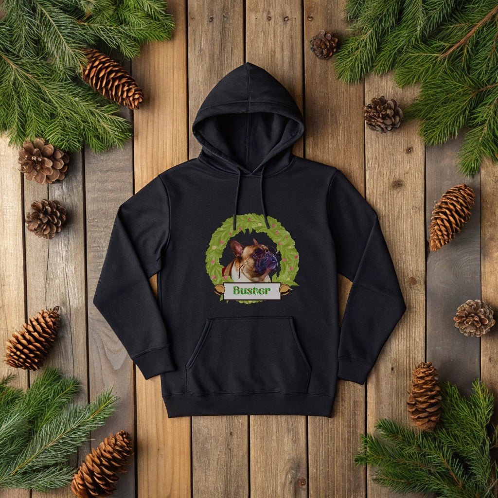 Paw - sitively Festive: Christmas Hoodie with Custom Photo_Doggo Mojo_Hoodies_Black_S_4