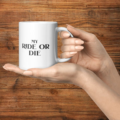 Personalized 11oz Ceramic Mug: My Ride or Die with Your Dog's Photo & Name_Doggo Mojo_Ceramic Mugs_5