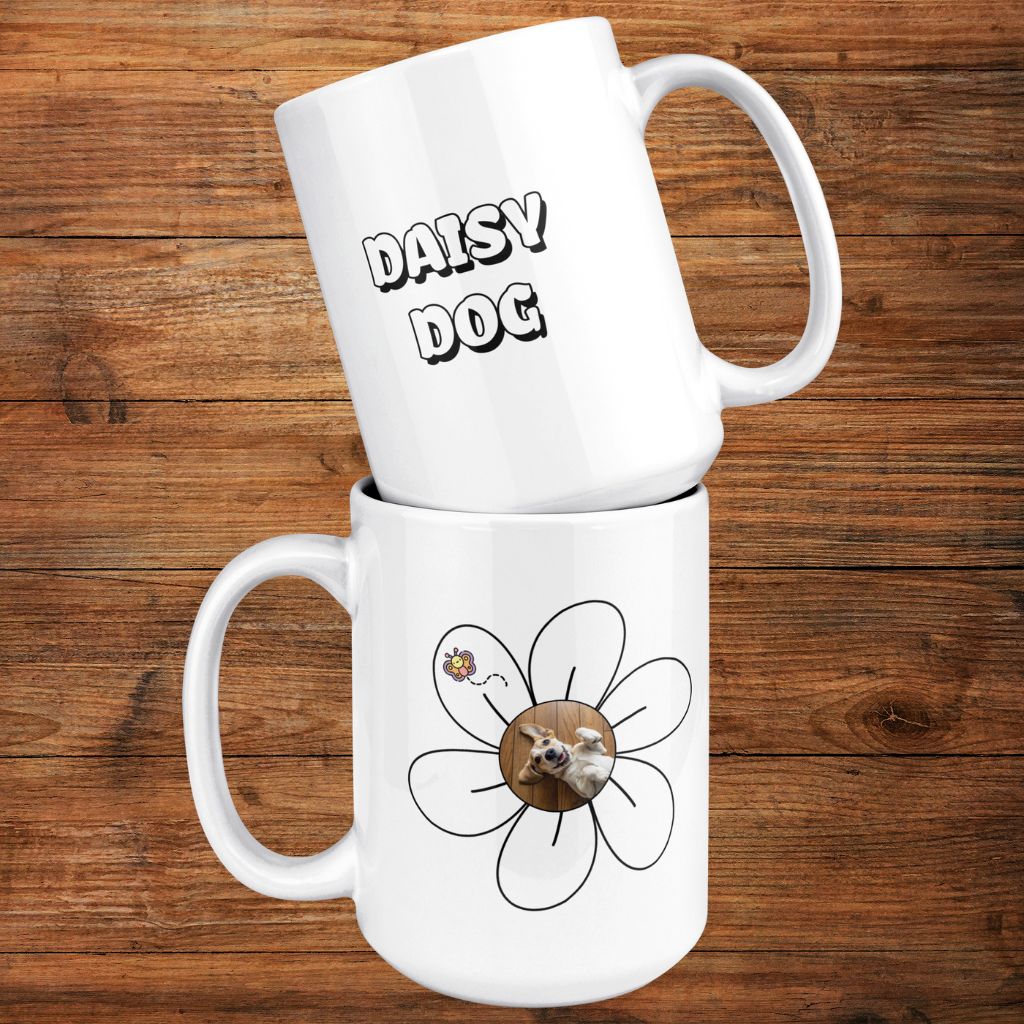 Personalized 15oz Ceramic Mug: Daisy Dog with Your Dog's Photo & Name_Doggo Mojo_Ceramic Mugs_7