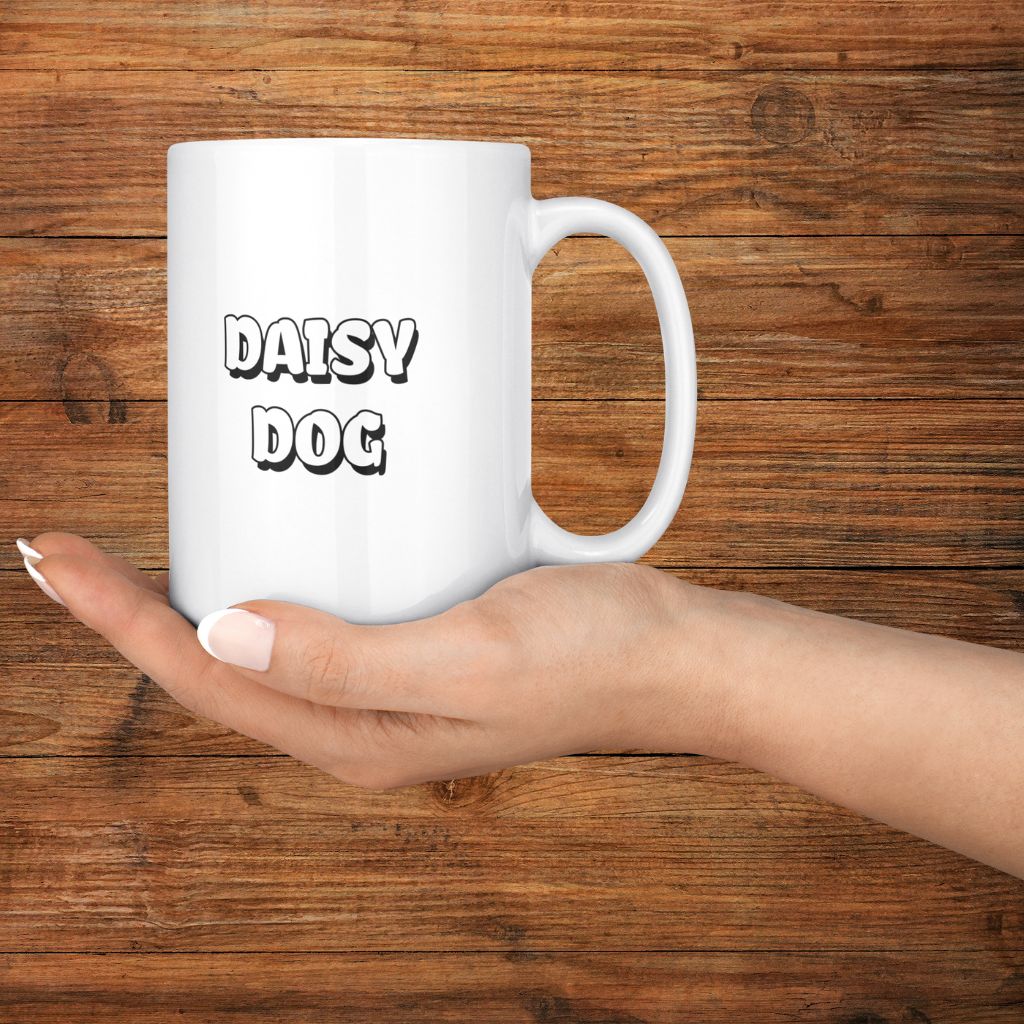 Personalized 15oz Ceramic Mug: Daisy Dog with Your Dog's Photo & Name_Doggo Mojo_Ceramic Mugs_6