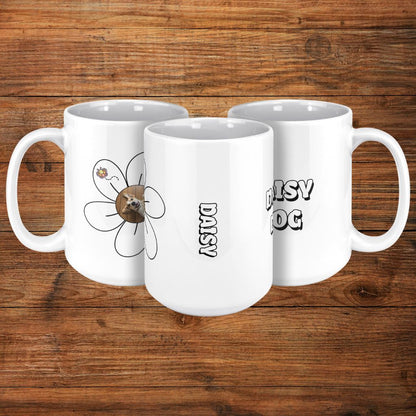 Personalized 15oz Ceramic Mug: Daisy Dog with Your Dog's Photo & Name_Doggo Mojo_Ceramic Mugs_11