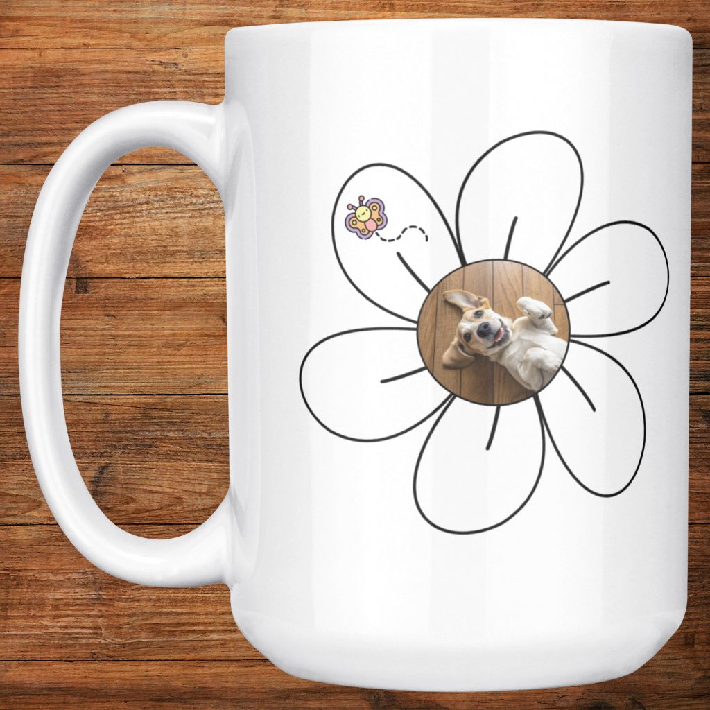 Personalized 15oz Ceramic Mug: Daisy Dog with Your Dog's Photo & Name_Doggo Mojo_Ceramic Mugs_8