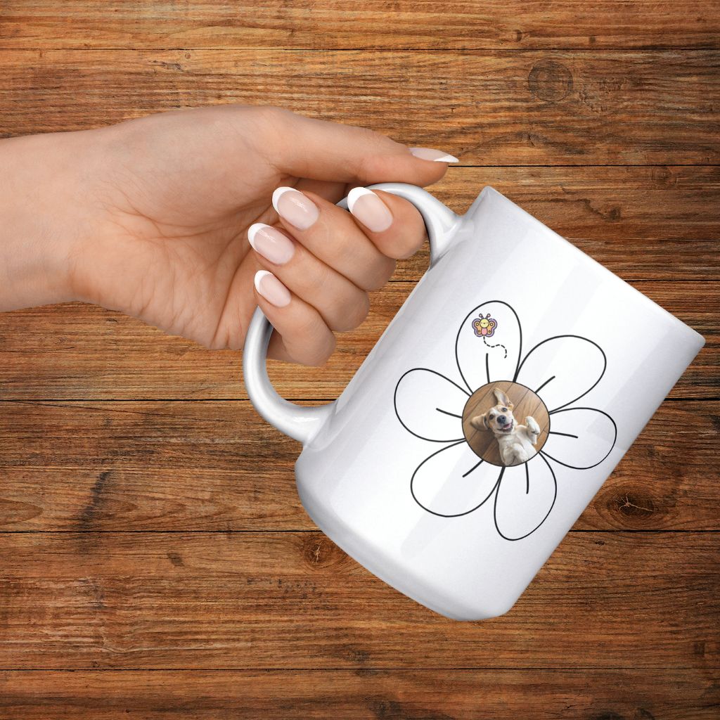 Personalized 15oz Ceramic Mug: Daisy Dog with Your Dog's Photo & Name_Doggo Mojo_Ceramic Mugs_4