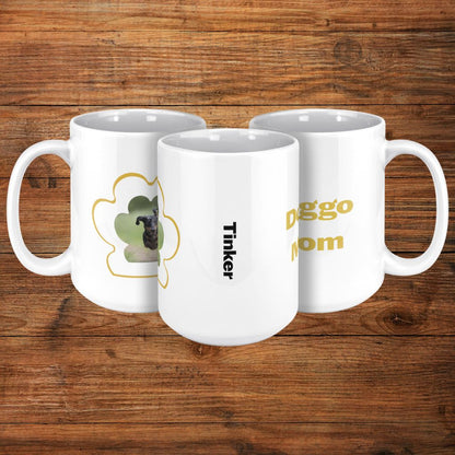 Personalized 15oz Ceramic Mug: Dog Mom Paw Print with Your Dog's Photo & Name_Doggo Mojo_Ceramic Mugs_11