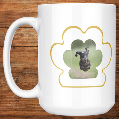 Personalized 15oz Ceramic Mug: Dog Mom Paw Print with Your Dog's Photo & Name_Doggo Mojo_Ceramic Mugs_8