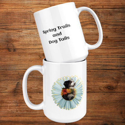 Personalized 15oz Ceramic Mug: Spring Trails and Dog Tails with Your Dog's Photo & Name_Doggo Mojo_Ceramic Mugs_7