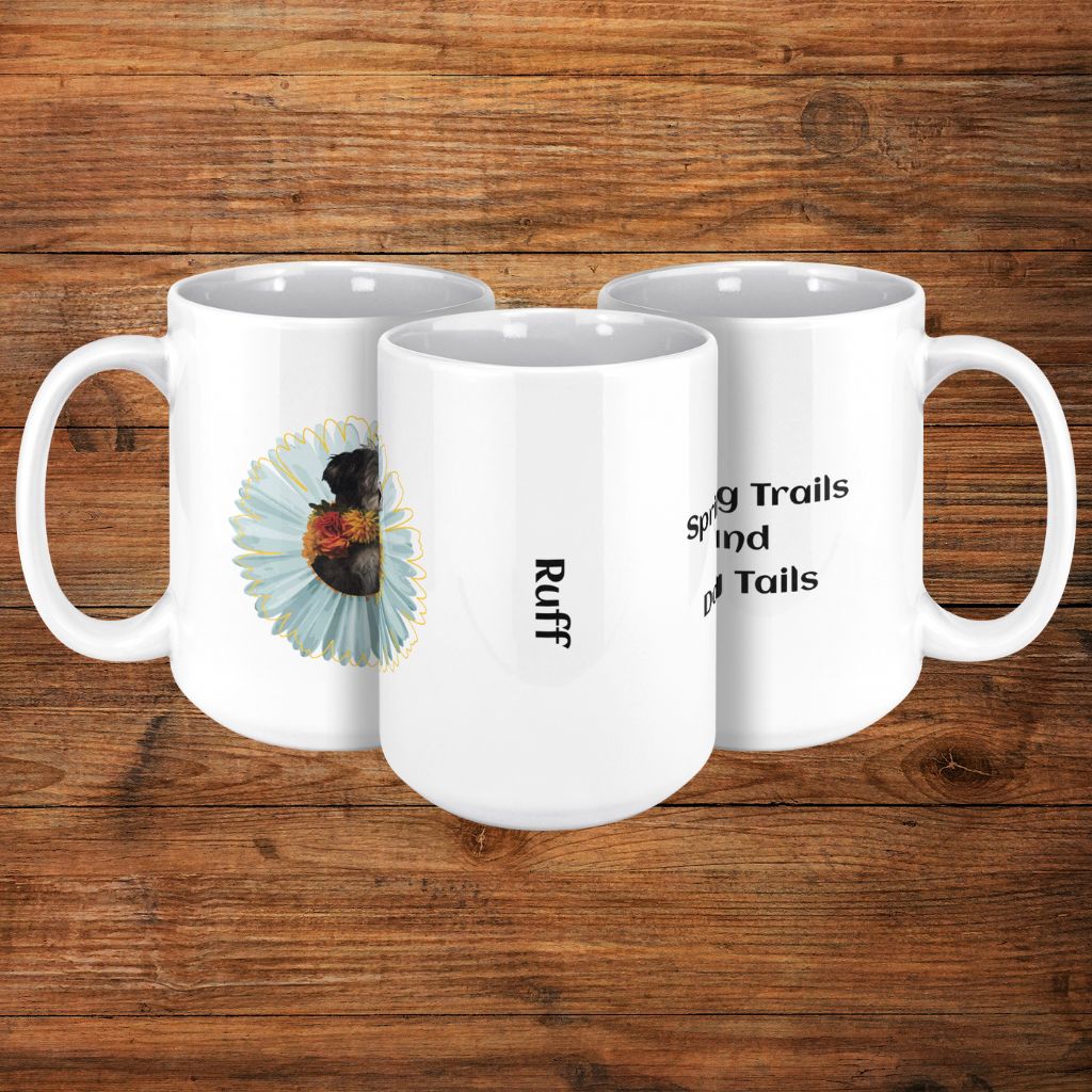 Personalized 15oz Ceramic Mug: Spring Trails and Dog Tails with Your Dog's Photo & Name_Doggo Mojo_Ceramic Mugs_11