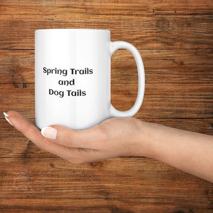 Personalized 15oz Ceramic Mug: Spring Trails and Dog Tails with Your Dog's Photo & Name_Doggo Mojo_Ceramic Mugs_6