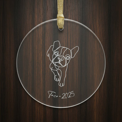 Personalized Acrylic Ornament | Minimal Line Art Dog Portrait | Modern Holiday Keepsake_Doggo Mojo_Holiday Ornaments_6