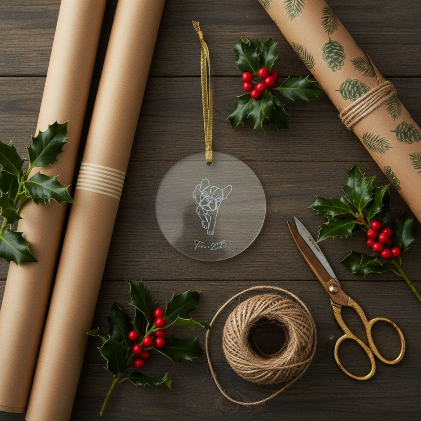 Personalized Acrylic Ornament | Minimal Line Art Dog Portrait | Modern Holiday Keepsake_Doggo Mojo_Holiday Ornaments_2