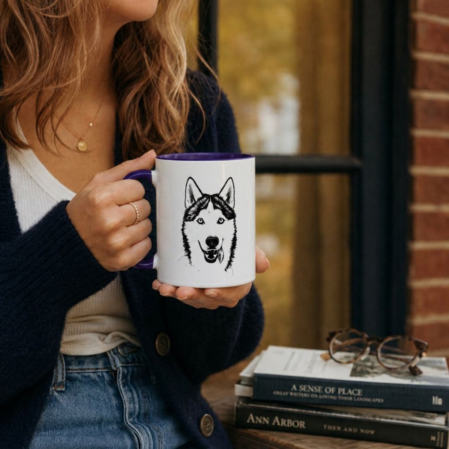 Personalized Ann Arbor Dog Ceramic Accent Mug | Modern Sketch Photo Upload_Doggo Mojo_Ceramic Mugs_2