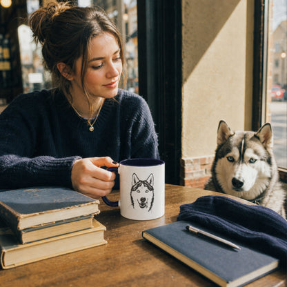 Personalized Ann Arbor Dog Ceramic Accent Mug | Modern Sketch Photo Upload_Doggo Mojo_Ceramic Mugs_1