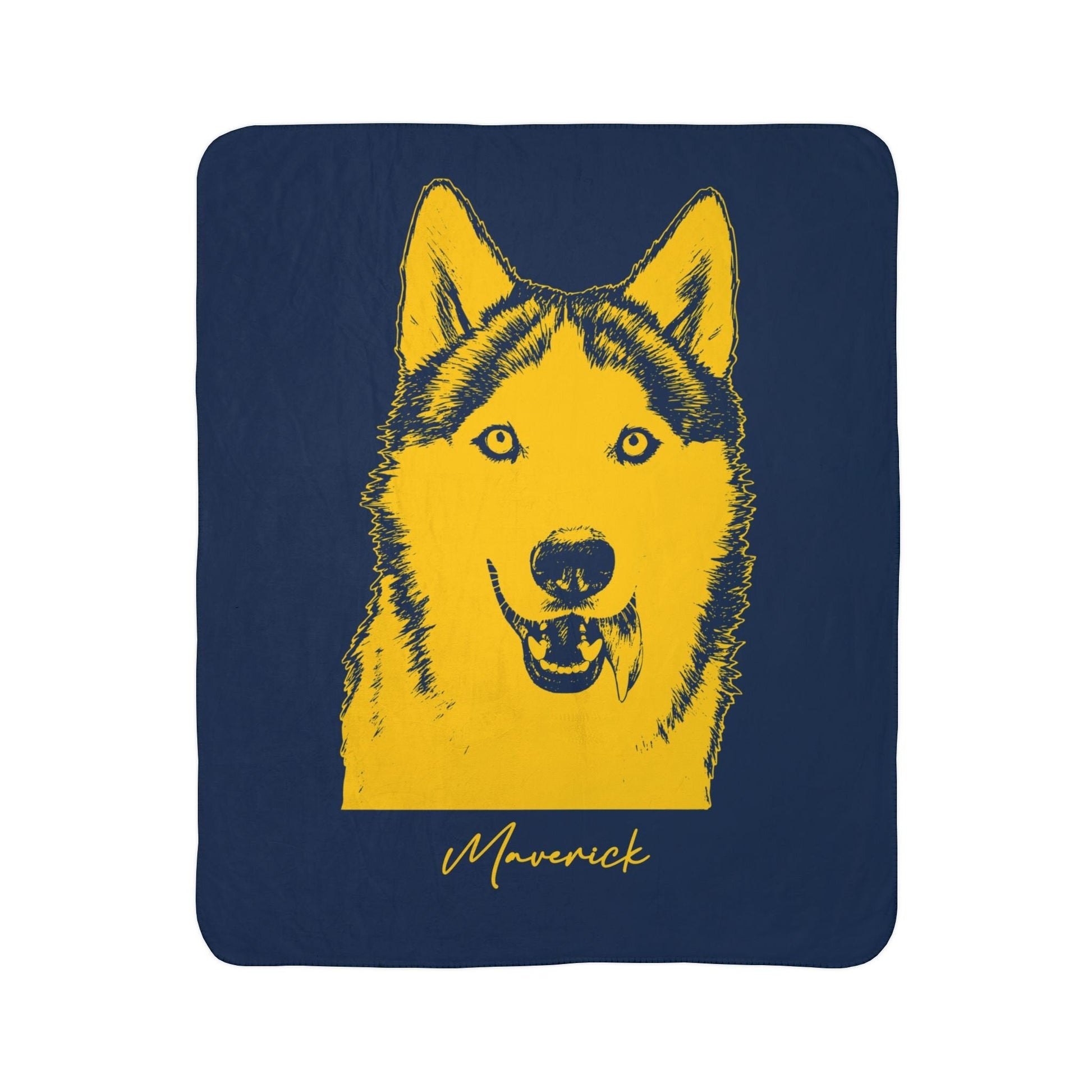 Personalized Ann Arbor Dog Sherpa Blanket | Modern Sketch Photo Upload_Doggo Mojo_Sherpa Blankets_6