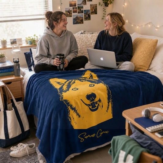Personalized Ann Arbor Dog Velveteen Blanket | Modern Sketch Photo Upload_Doggo Mojo_Velveteen Blankets_1