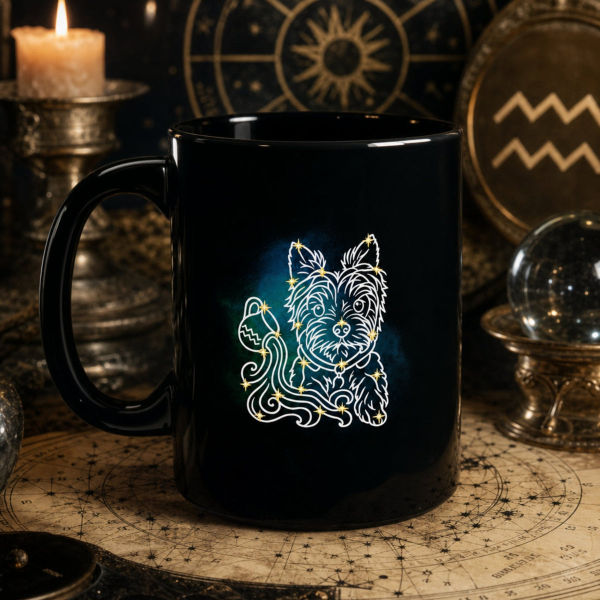 Personalized Aquarius Dog Mug | Modern Sketch Photo Upload_Doggo Mojo_Ceramic Mugs_2