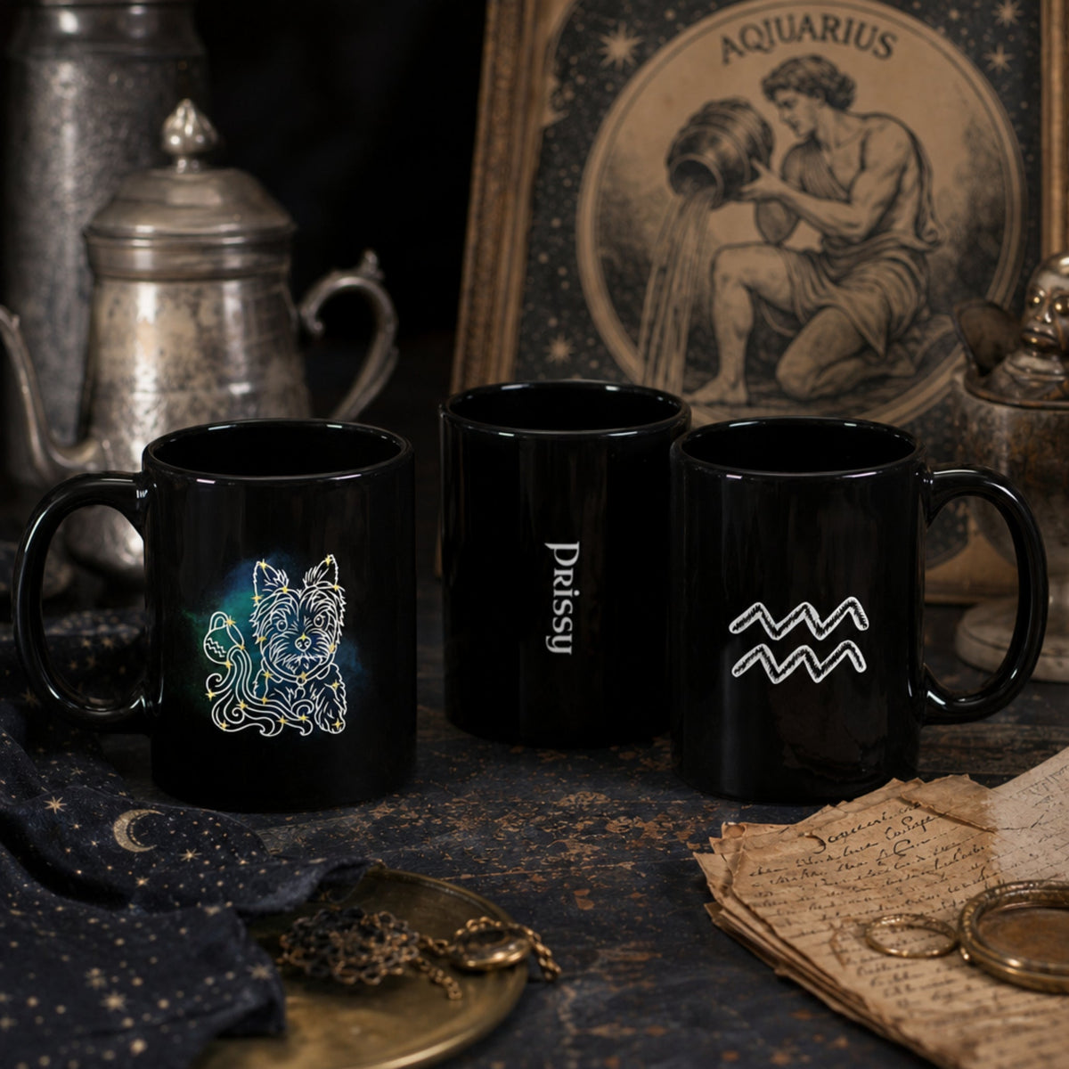 Personalized Aquarius Dog Mug | Modern Sketch Photo Upload_Doggo Mojo_Ceramic Mugs_3
