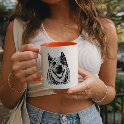 Personalized Austin Dog Ceramic Accent Mug | Modern Sketch Photo Upload_Doggo Mojo_Ceramic Mugs_2