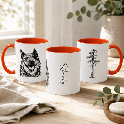 Personalized Austin Dog Ceramic Accent Mug | Modern Sketch Photo Upload_Doggo Mojo_Ceramic Mugs_3