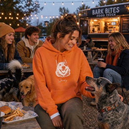 Personalized Austin Dog Hoodie | Modern Sketch Photo Upload_Doggo Mojo_Hoodie_2