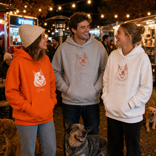 Personalized Austin Dog Hoodie | Modern Sketch Photo Upload_Doggo Mojo_Hoodie_1
