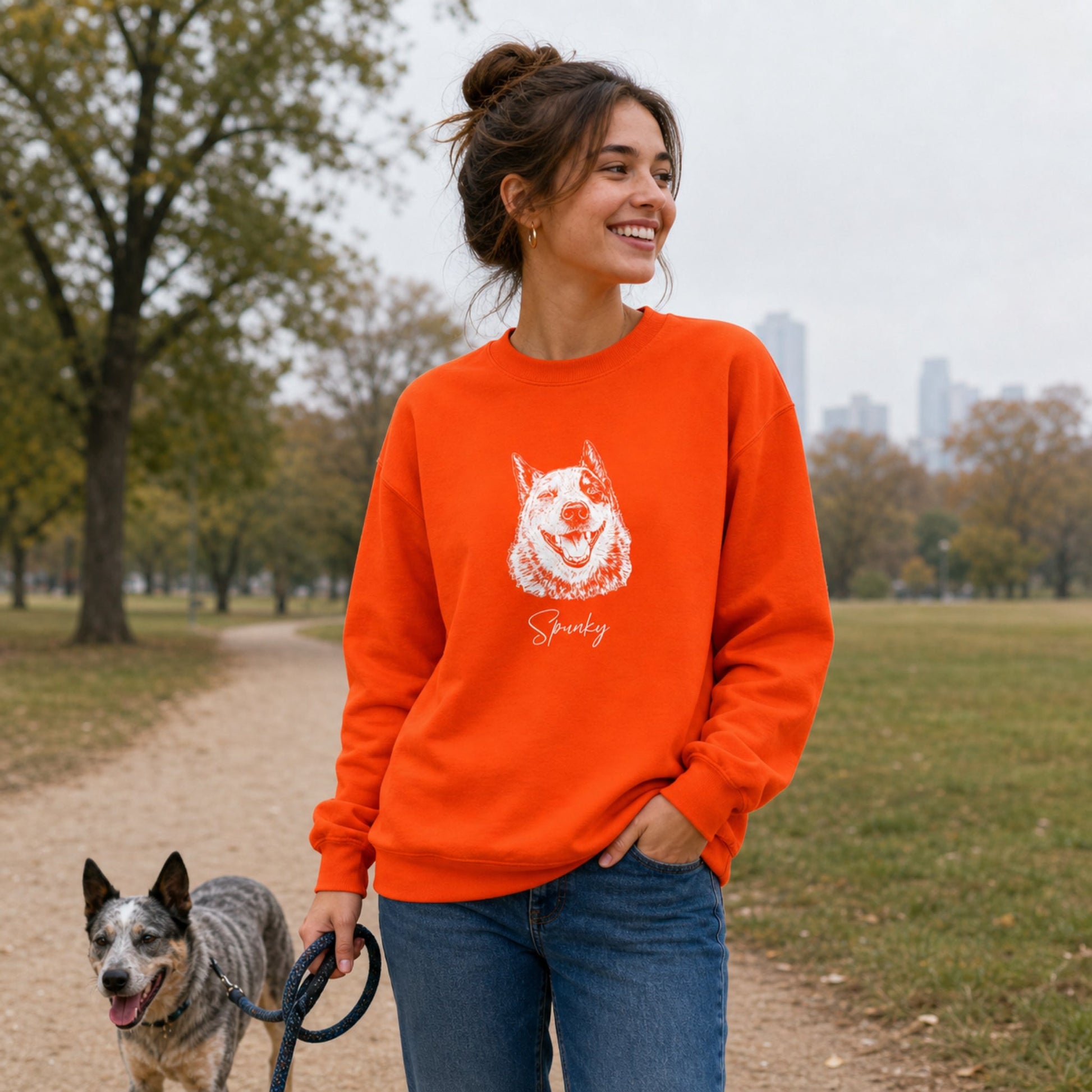 Personalized Austin Dog Sweatshirt | Modern Sketch Photo Upload_Doggo Mojo_Sweatshirt_2