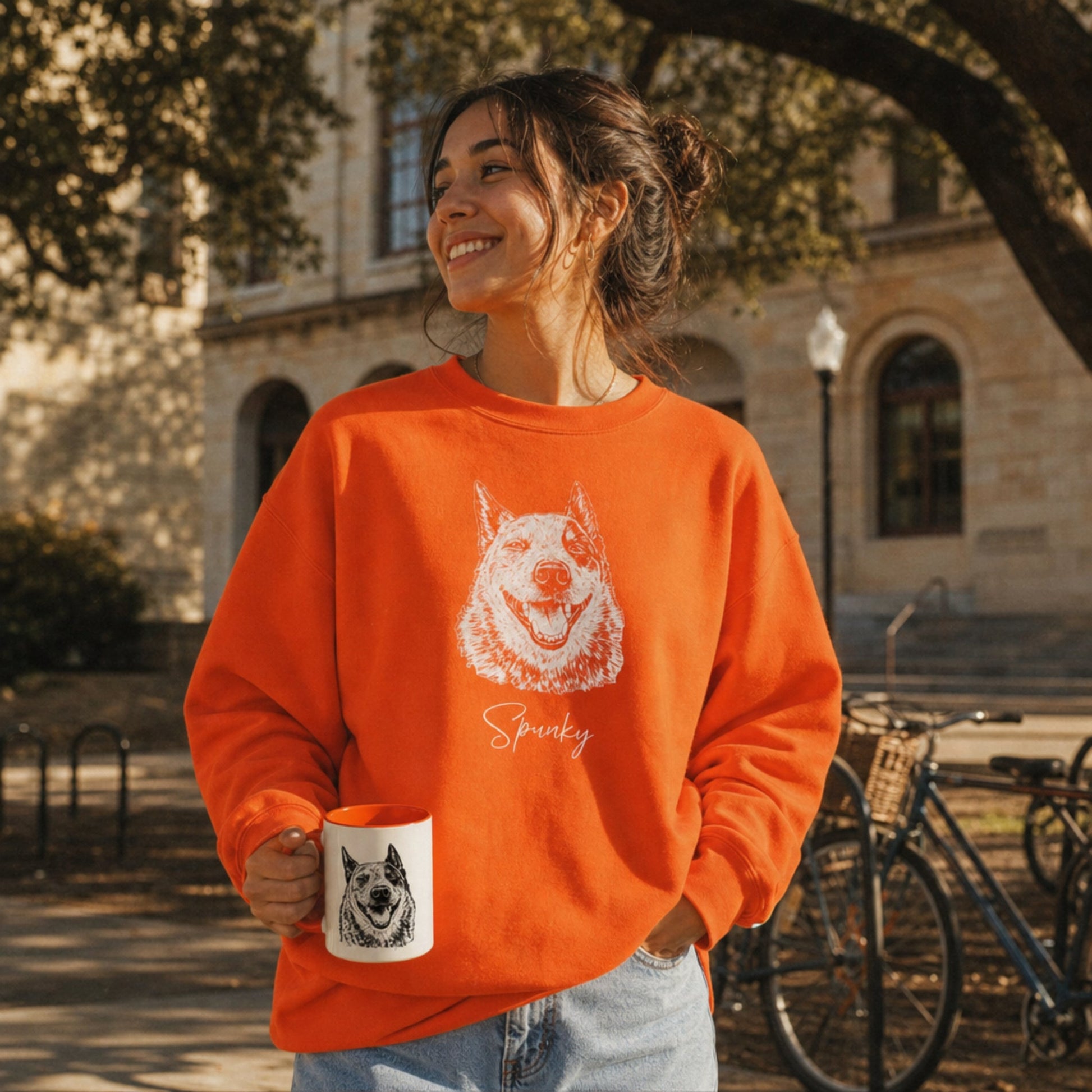 Personalized Austin Dog Sweatshirt | Modern Sketch Photo Upload_Doggo Mojo_Sweatshirt_3