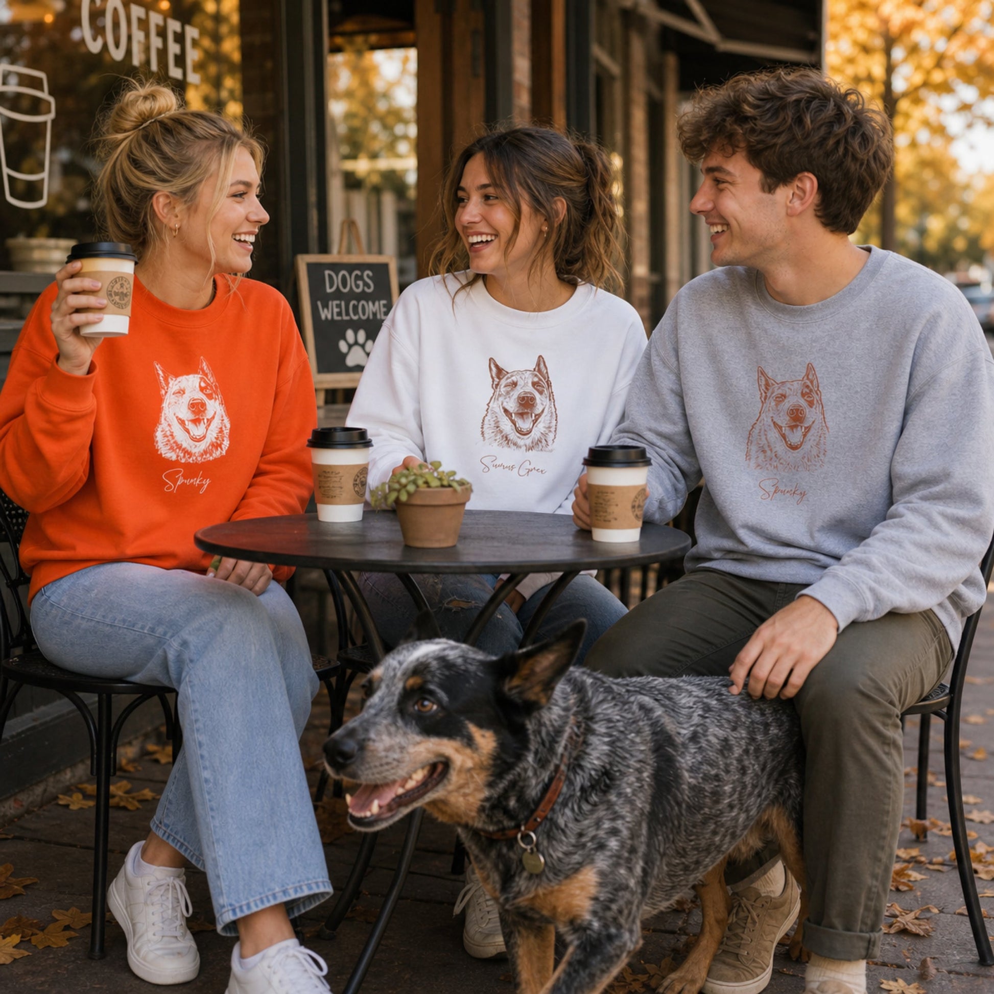Personalized Austin Dog Sweatshirt | Modern Sketch Photo Upload_Doggo Mojo_Sweatshirt_1