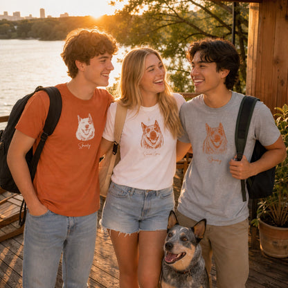 Personalized Austin Dog T-Shirt | Modern Sketch Photo Upload_Doggo Mojo_T-shirts_1