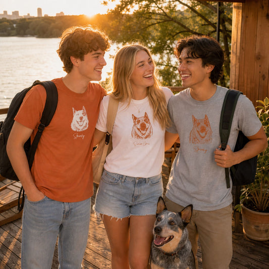 Personalized Austin Dog T-Shirt | Modern Sketch Photo Upload_Doggo Mojo_T-shirts_1