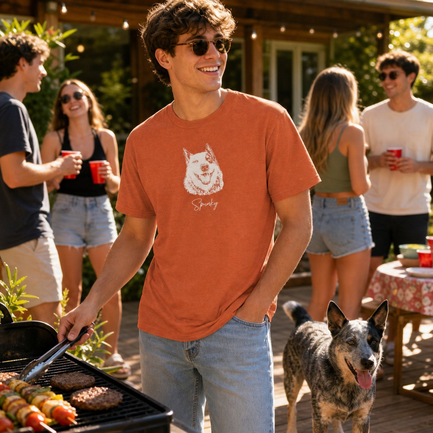 Personalized Austin Dog T-Shirt | Modern Sketch Photo Upload_Doggo Mojo_T-shirts_2