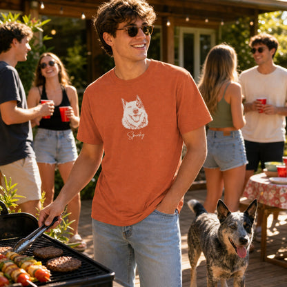 Personalized Austin Dog T-Shirt | Modern Sketch Photo Upload_Doggo Mojo_T-shirts_2