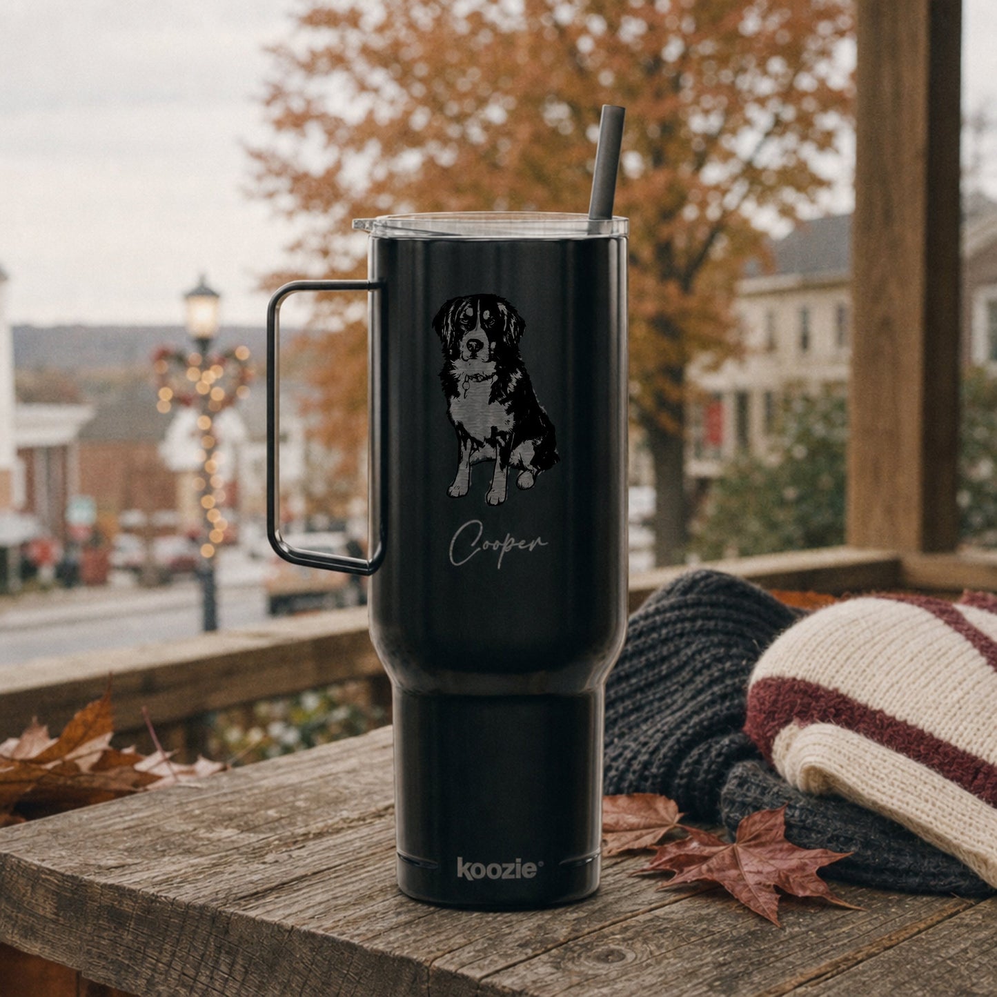 Personalized Blacksburg Dog 40oz Recycled Travel Tumbler | Modern Sketch Custom Engraved_Doggo Mojo_Travel Tumbler_5