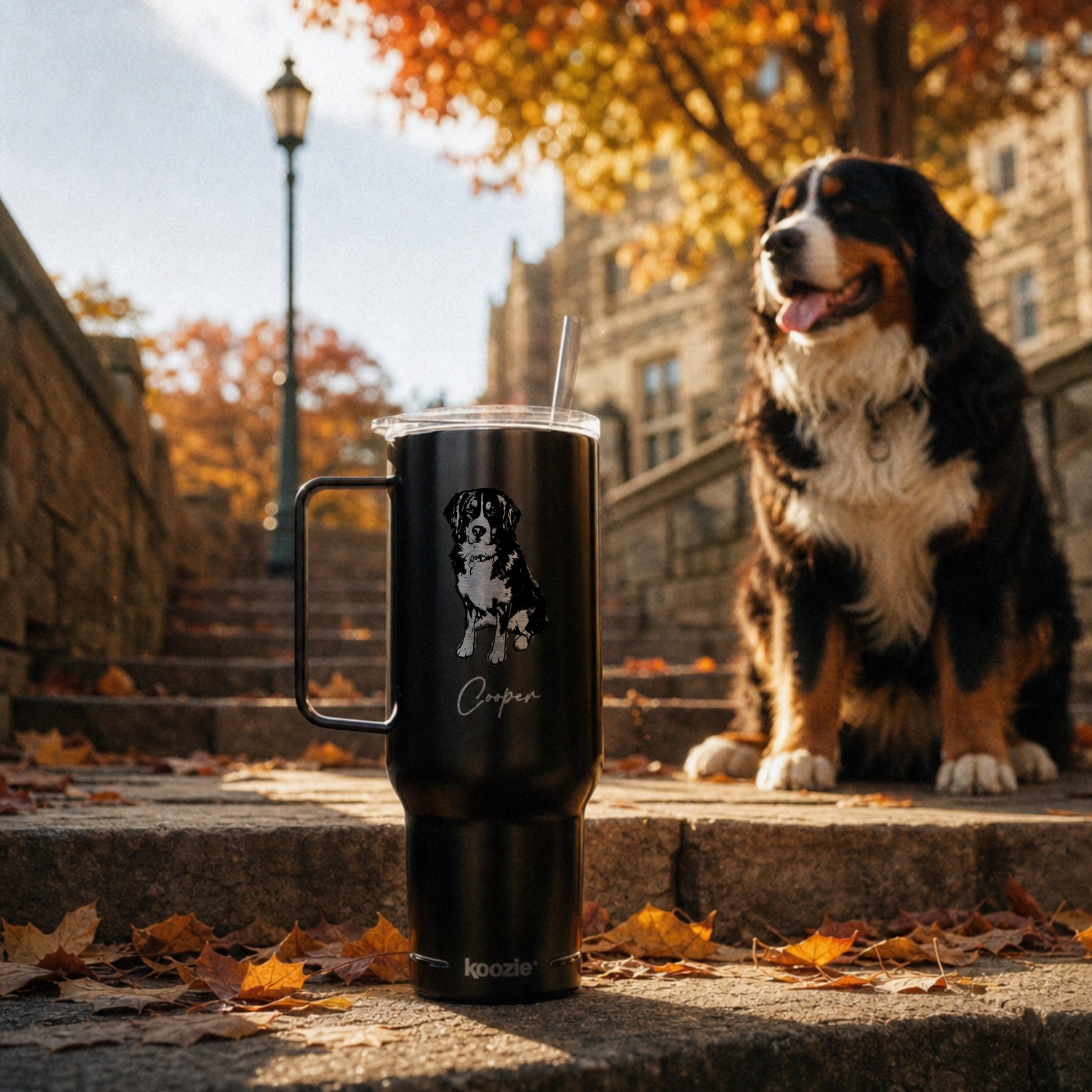 Personalized Blacksburg Dog 40oz Recycled Travel Tumbler | Modern Sketch Custom Engraved_Doggo Mojo_Travel Tumbler_4