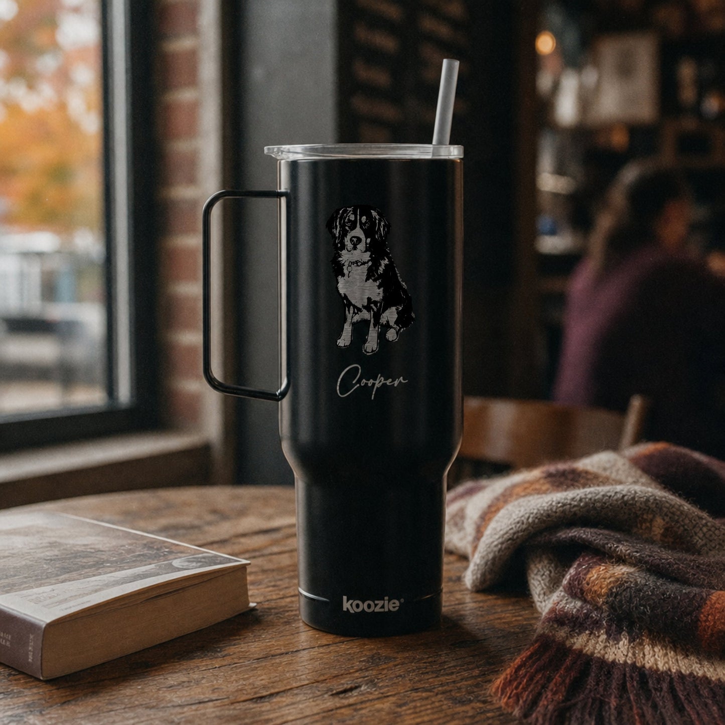 Personalized Blacksburg Dog 40oz Recycled Travel Tumbler | Modern Sketch Custom Engraved_Doggo Mojo_Travel Tumbler_2