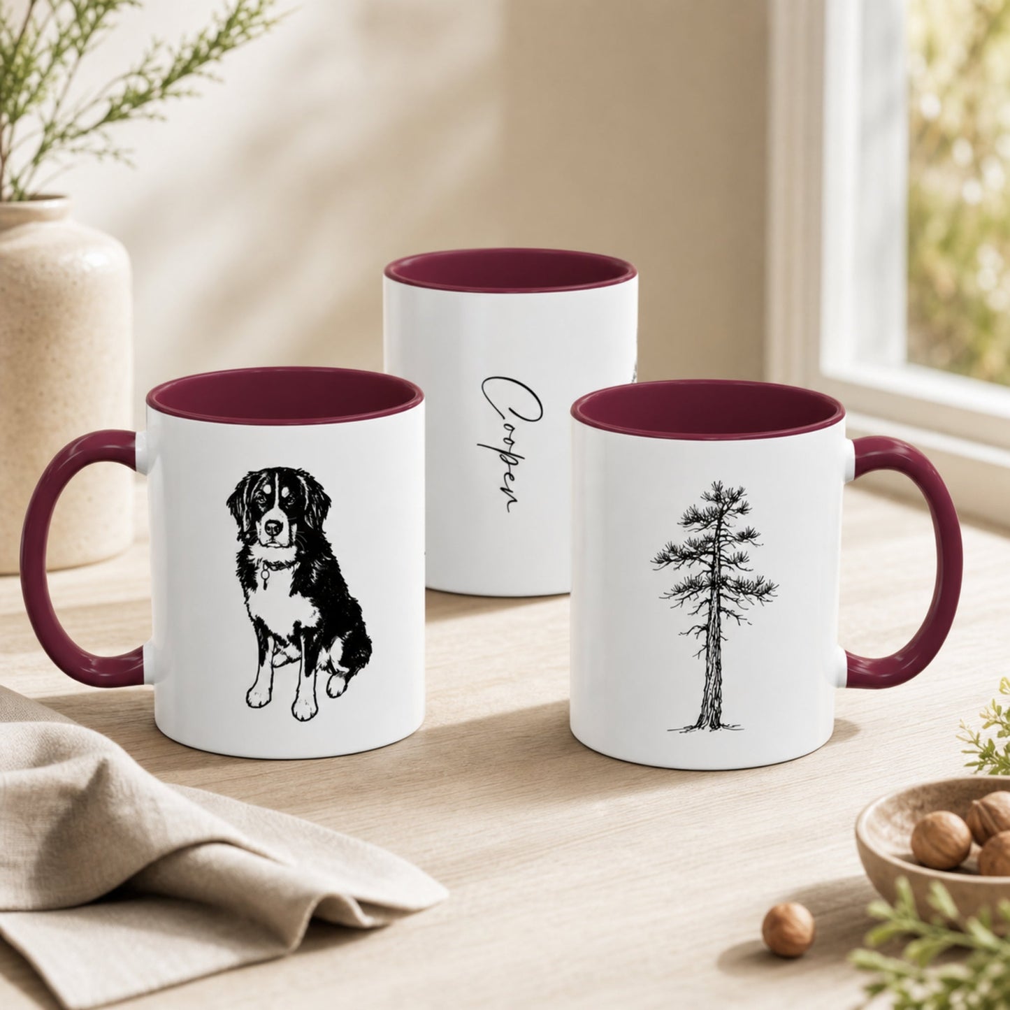 Personalized Blacksburg Dog Ceramic Accent Mug | Modern Sketch Photo Upload_Doggo Mojo_Ceramic Mugs_3