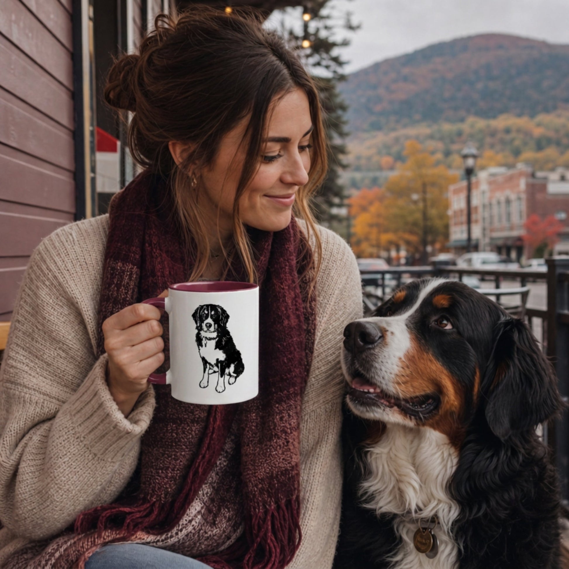 Personalized Blacksburg Dog Ceramic Accent Mug | Modern Sketch Photo Upload_Doggo Mojo_Ceramic Mugs_1