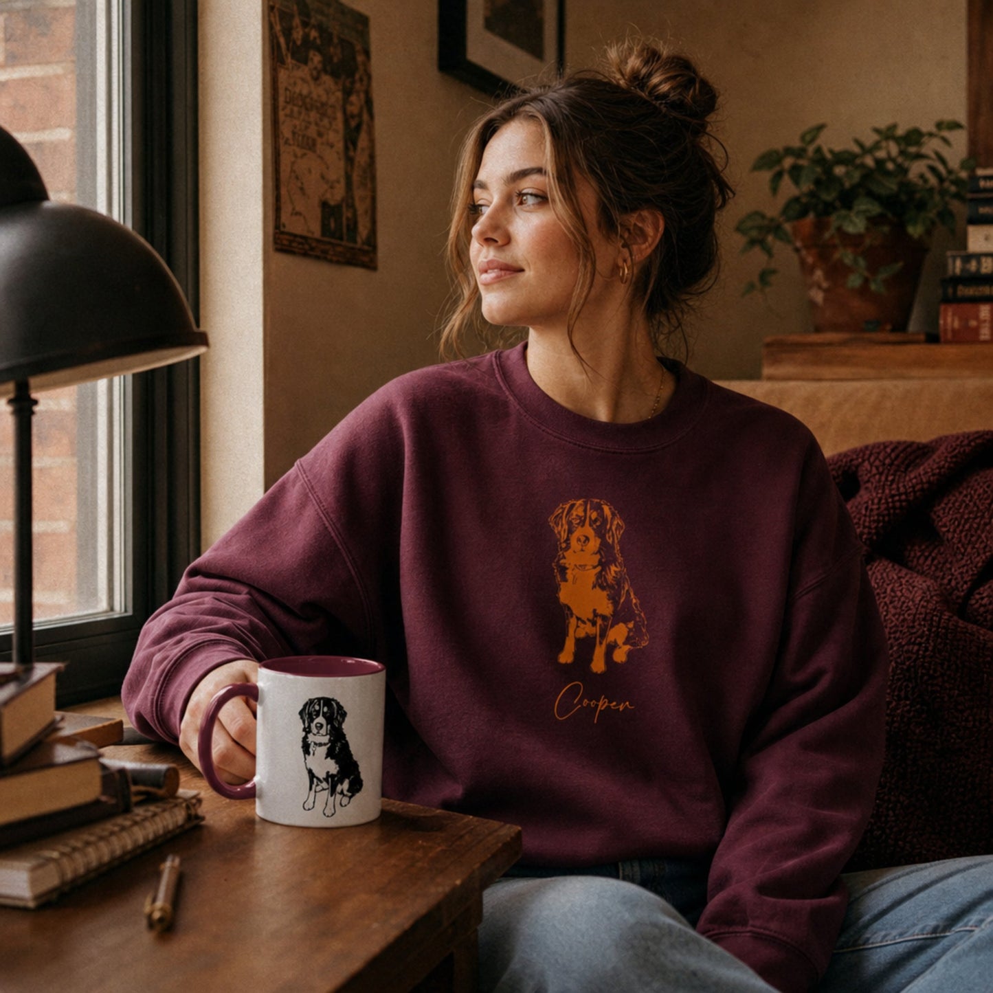 Personalized Blacksburg Dog Sweatshirt | Modern Sketch Photo Upload_Doggo Mojo_Sweatshirt_3