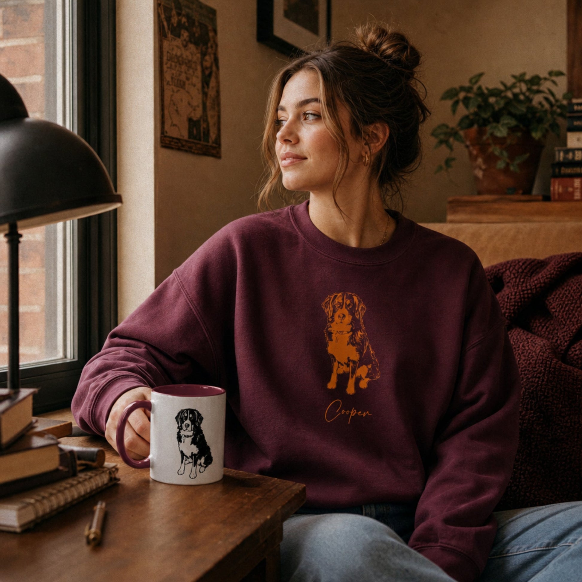 Personalized Blacksburg Dog Sweatshirt | Modern Sketch Photo Upload_Doggo Mojo_Sweatshirt_3