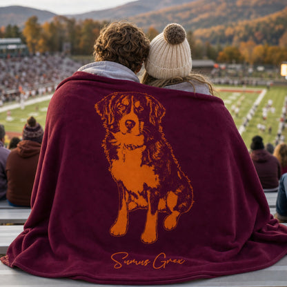 Personalized Blacksburg Dog Velveteen Blanket | Modern Sketch Photo Upload_Doggo Mojo_Velveteen Blankets_1