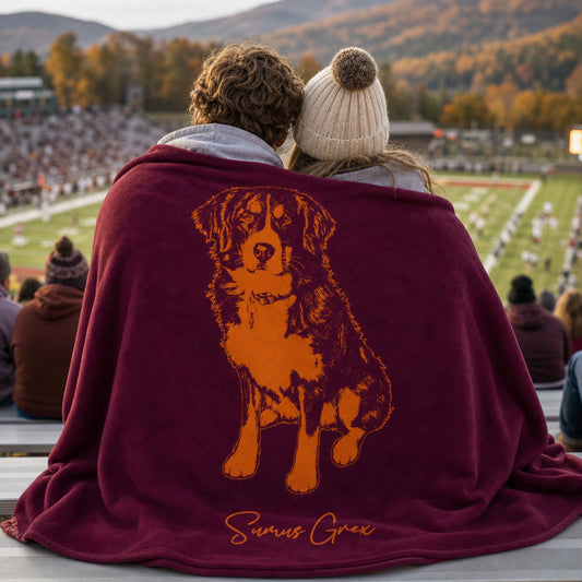 Personalized Blacksburg Dog Velveteen Blanket | Modern Sketch Photo Upload_Doggo Mojo_Velveteen Blankets_1