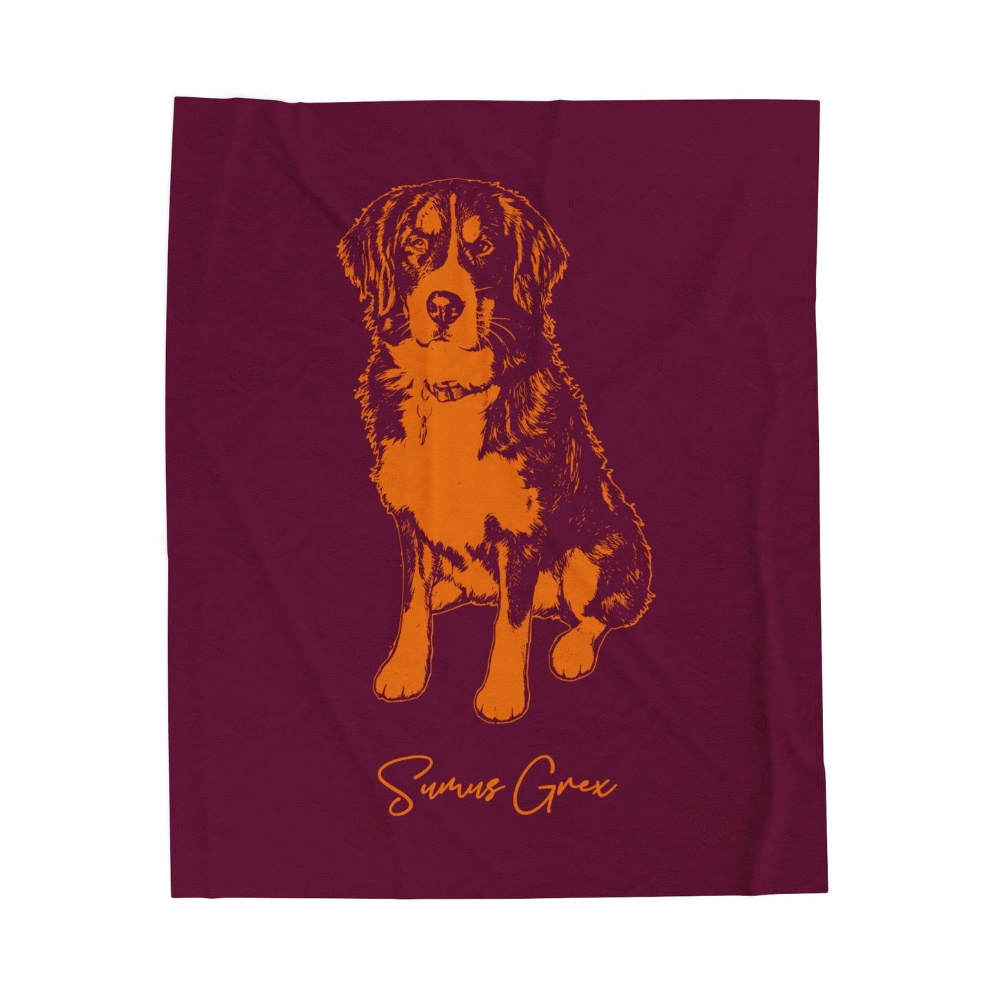 Personalized Blacksburg Dog Velveteen Blanket | Modern Sketch Photo Upload_Doggo Mojo_Velveteen Blankets_7
