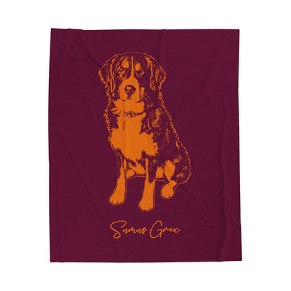 Personalized Blacksburg Dog Velveteen Blanket | Modern Sketch Photo Upload_Doggo Mojo_Velveteen Blankets_7