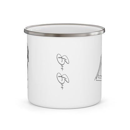 Personalized Camp Mug: Custom Dog Sketch & Tent with Your Dog's Name_Doggo Mojo_Enamel Camping Mug_4