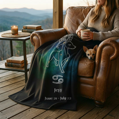 Personalized Cancer Dog Velveteen Blanket | Modern Sketch Photo Upload_Doggo Mojo_Blankets_4