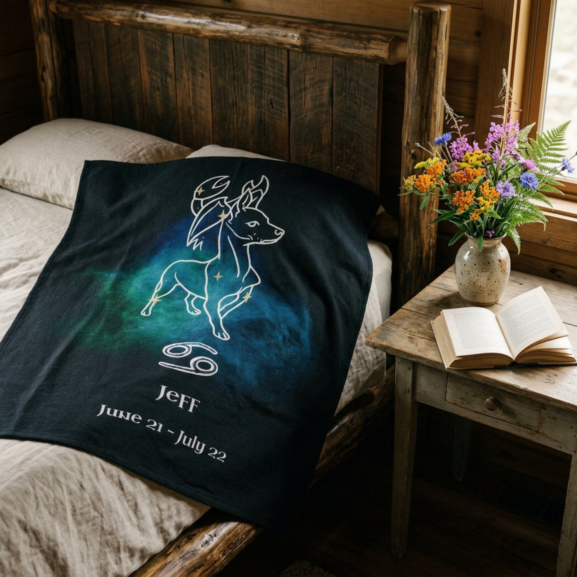 Personalized Cancer Dog Velveteen Blanket | Modern Sketch Photo Upload_Doggo Mojo_Blankets_3